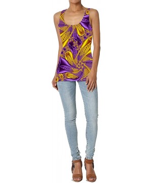 Camisoles & Tanks Girl's Purple and Gold by Graphic Arts Tank Top Tanktop Women Basic Plain Premium Classic Wide Strap - CD19...