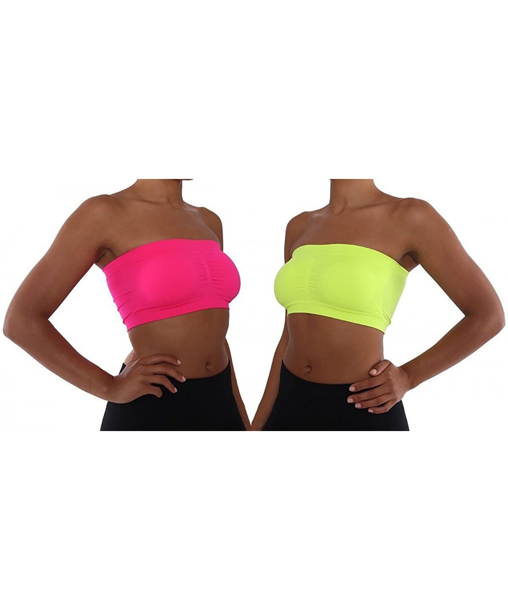 Bras Woman's Seamless Bandeau Bra Top B05 - N.pink-n.yellow - CZ12HLNR59T