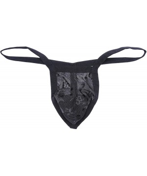 G-Strings & Thongs Men's Thong T-Back Underwear- Hot Men's See-Through Thong G-String T-Back Undie. - Black - CH18QRISDES