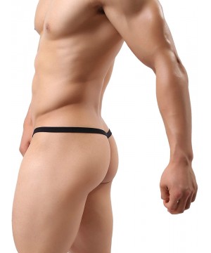 G-Strings & Thongs Men's Thong T-Back Underwear- Hot Men's See-Through Thong G-String T-Back Undie. - Black - CH18QRISDES