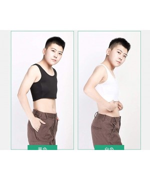 Bustiers & Corsets Elastic Band Pullover Half Length Chest Binder for Trans Lesbian Tomboy - Black - C2192OMDEOC