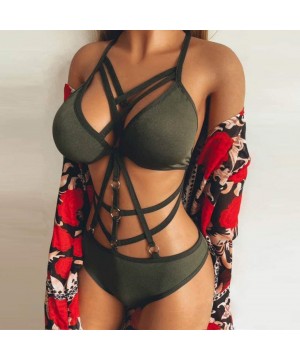 Robes Lingerie-Women Bandage Rainbow Lace Bralette Bustier Crop Top Sheer Unpadded Bra - Green - C2196H43ORQ