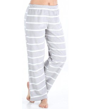 Sets Women's Fleece 2-Piece Loungewear Pajama Set - Grey Stripe - CD18QW5QHIA