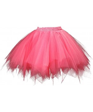 Slips Women's Puffy Tutu Layered Tulle Petticoat Skirt for Party Short Vintage Ballet Bubble Dance Skirts - M - C4193EDL77T