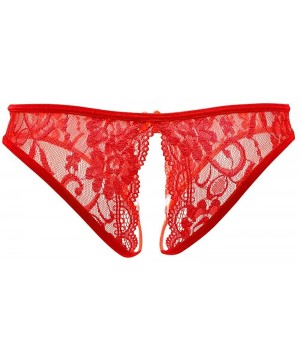 Panties Womens Sexy G-String Meryl Thongs Panty Underwear Low Rise T-Back Underpant - 5 Red - CL18UE3WK0M