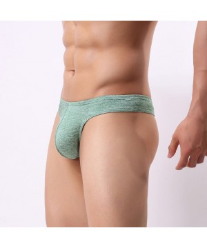 Boxer Briefs Mens Thong Lingerie-Smooth Bamboo G-String Underwear Boxers T Back Underpants Zulmaliu - Green - CL18IGMZS9Y