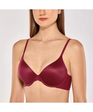 Bras Women's Full Coverage T Shirt Lightly Lined Underwire Contour Bra - Cerise - CN18YMGKDWO