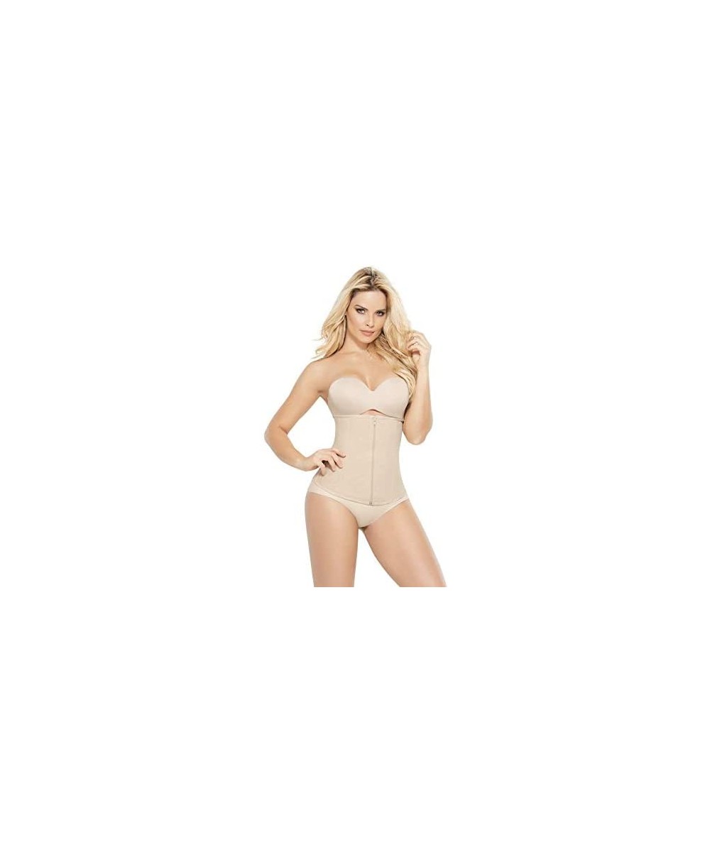 Shapewear 1024 Excelencia Faja Colombiana Women Waist Training Cincher Zipper - Beige - CY18A6MYU0A