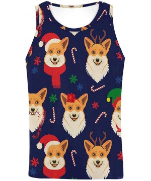 Undershirts Men's Muscle Gym Workout Training Sleeveless Tank Top Chihuahua and Bones - Multi8 - CG19DLLZ2XS