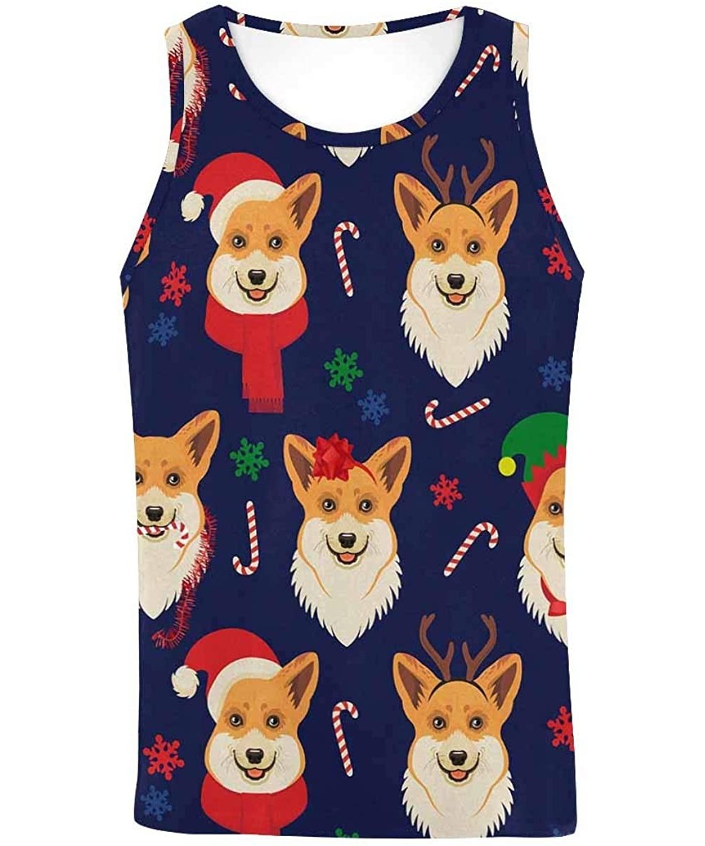 Undershirts Men's Muscle Gym Workout Training Sleeveless Tank Top Chihuahua and Bones - Multi8 - CG19DLLZ2XS