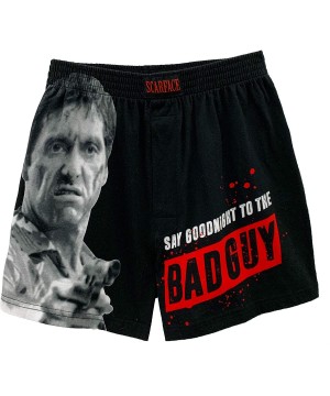 Sleep Sets Scarface Tony Montana Men's Pajama Pants Loungewear - Boxer Shorts and Pants 2 Pieces Sets - Red/White - CN199IDG9WO