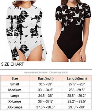 Shapewear Women's Galaxy Series Short Sleeve Tops Basic Round Neck Bodysuit Jumpsuit - Galaxy Butterfly - C41908SQ9R3