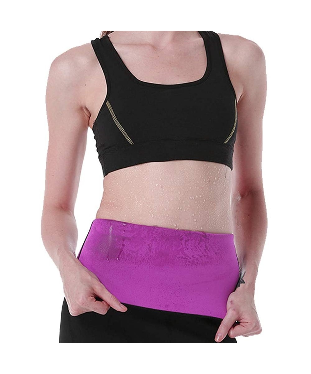 Shapewear Women's Hot Sweat Slimming Neoprene Waist Trainer Body Shapers for Weight Loss Fat Burner Belt - Purple Hot Sweat B...