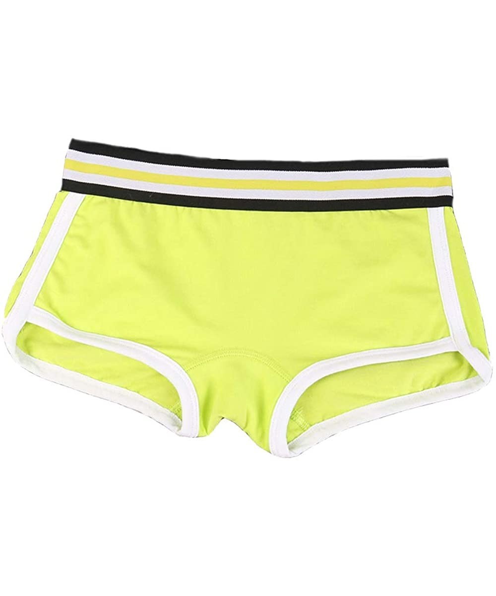 Panties Cotton Cute Striped Boyshort 3 Pack Boxer Briefs for Tomboy Trans Lesbian - Lightgreen - CR18ZLUOY8K