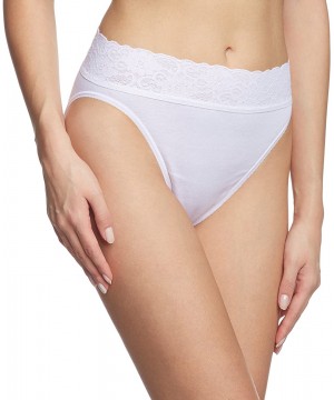 Panties Lycra Lace Hi Cut Brief Panties (21901) - White - C01117PIY4D