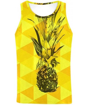 Undershirts Men's Muscle Gym Workout Training Sleeveless Tank Top Geometric Beautiful Flower - Multi7 - C219DW7OUGS