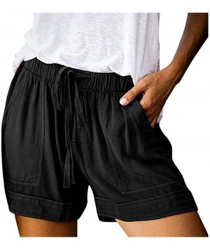 Bottoms Summer Casual Loose Comfy Shorts for Women - B Black - CC199KSZLO0