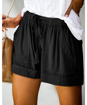 Bottoms Summer Casual Loose Comfy Shorts for Women - B Black - CC199KSZLO0