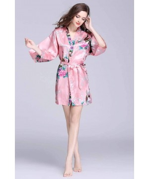 Nightgowns & Sleepshirts Women's Dressing Gowns Satin Pajamas Ladies Spring and Summer Peacock Long Strappy Nightdress Sexy V...