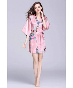 Nightgowns & Sleepshirts Women's Dressing Gowns Satin Pajamas Ladies Spring and Summer Peacock Long Strappy Nightdress Sexy V...