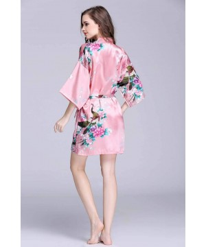 Nightgowns & Sleepshirts Women's Dressing Gowns Satin Pajamas Ladies Spring and Summer Peacock Long Strappy Nightdress Sexy V...