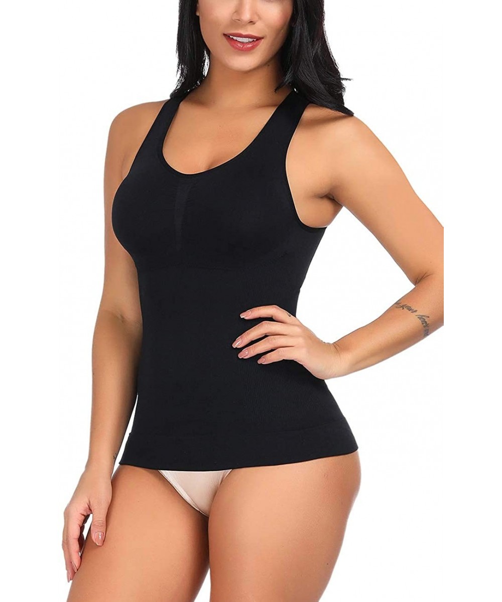 Shapewear Women's Seamless Shapewear Tank Top Tummy Control Underwear - Black - C518NK2H4M2