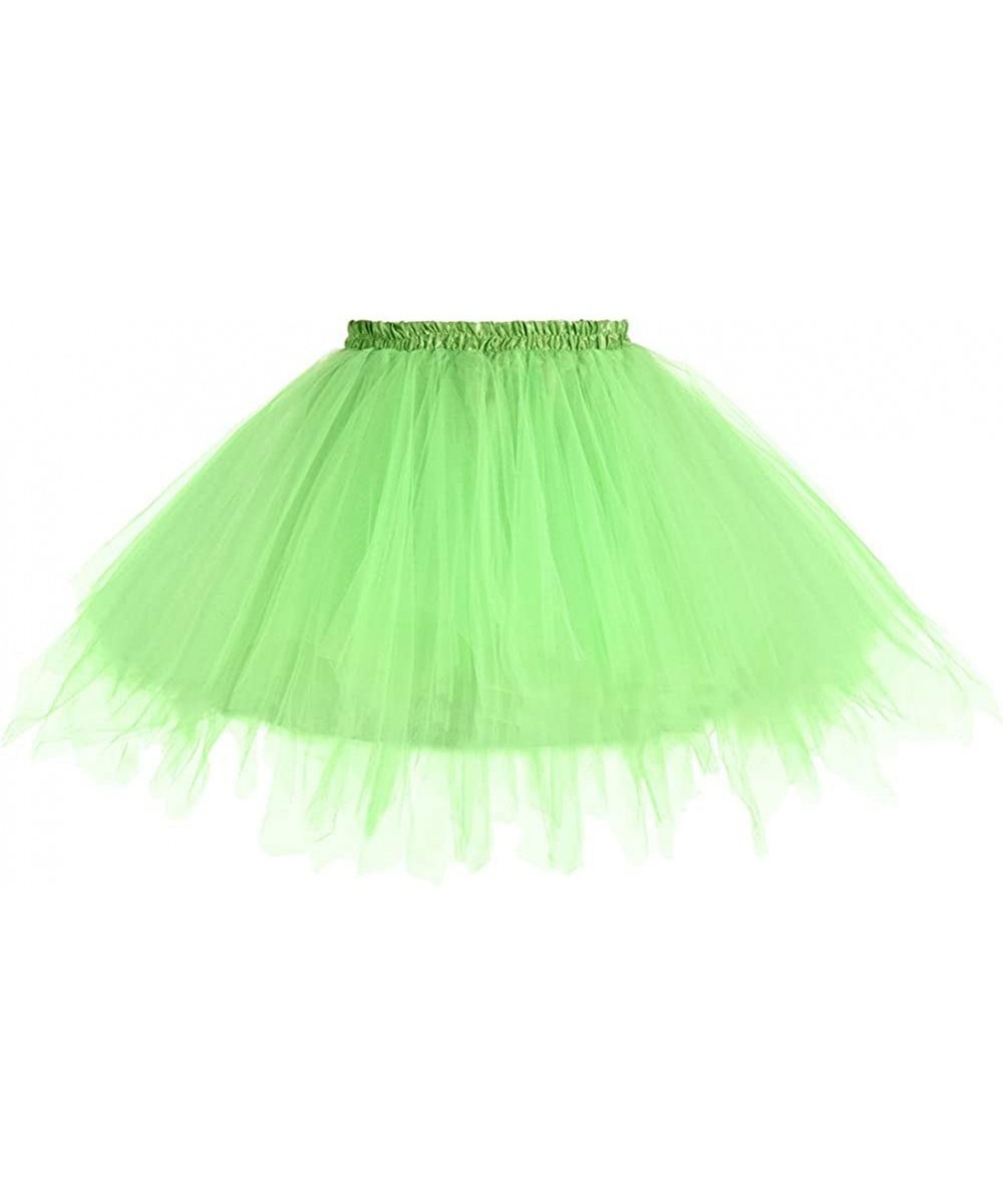 Slips Women 1950s Short Tulle Petticoat Ballet Bubble Tutu - Green - CH18UHW2SM9