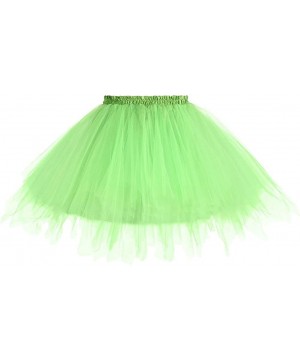 Slips Women 1950s Short Tulle Petticoat Ballet Bubble Tutu - Green - CH18UHW2SM9