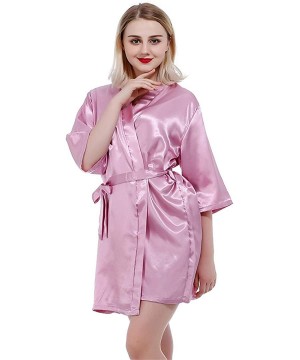 Robes Sexy Large Size Sexy Satin Night Robe Lace Bathrobe Wedding Bride Bridesmaid Robes Dressing Gown As the Photo Show2 - C...