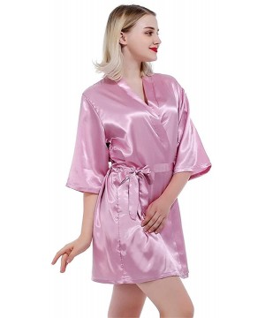 Robes Sexy Large Size Sexy Satin Night Robe Lace Bathrobe Wedding Bride Bridesmaid Robes Dressing Gown As the Photo Show2 - C...