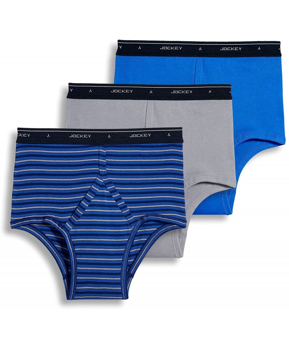 Briefs Men's Underwear Classic Full Rise Brief - 3 Pack - Majestic Stripe/Mid Grey/Intense Royal - C211TP6L2HH