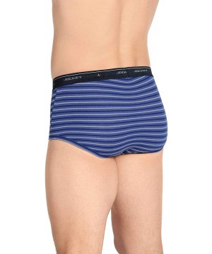 Briefs Men's Underwear Classic Full Rise Brief - 3 Pack - Majestic Stripe/Mid Grey/Intense Royal - C211TP6L2HH