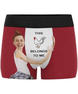 Boxer Briefs Custom Face Boxers Belongs to Me Hug Rooster Personalized Face Briefs Underwear for Men White and Black - Multi ...