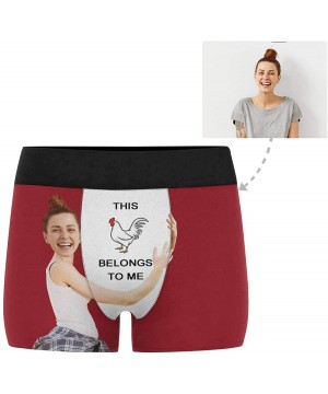 Boxer Briefs Custom Face Boxers Belongs to Me Hug Rooster Personalized Face Briefs Underwear for Men White and Black - Multi ...