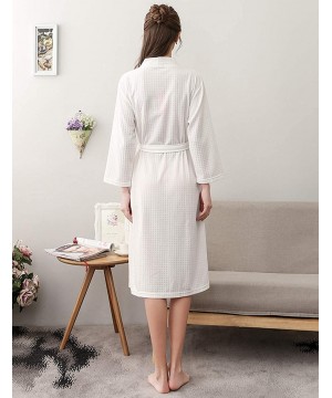 Robes Womens Mens Robe Long Soft Bathrobe for Summer Spring - White - CA18QXKI3WY