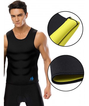 Shapewear Men Waist Trainer Vest Hot Neoprene Corset Sauna Tank Top - Black-1 - CP18I7TAC7N