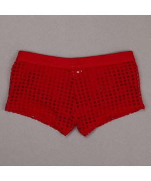 Boxer Briefs Men Underwear Sexy Boxer Brief Bikini Breathable Mesh Low Rise Transparent See Through Pouch Underpant - Red-sty...