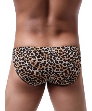 Briefs Men's Leopars Briefs Sexy Big Pouch Underwear Bluge Mens Under Panties - 4 Pack - CW193H5RT8K