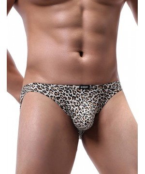 Briefs Men's Leopars Briefs Sexy Big Pouch Underwear Bluge Mens Under Panties - 4 Pack - CW193H5RT8K