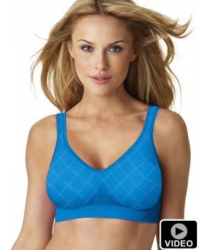 Bras Women's Comfort Revolution Wirefree Bra with Smart Sizes Bra - Brillant Blue Diamond - CK119IF8E4J