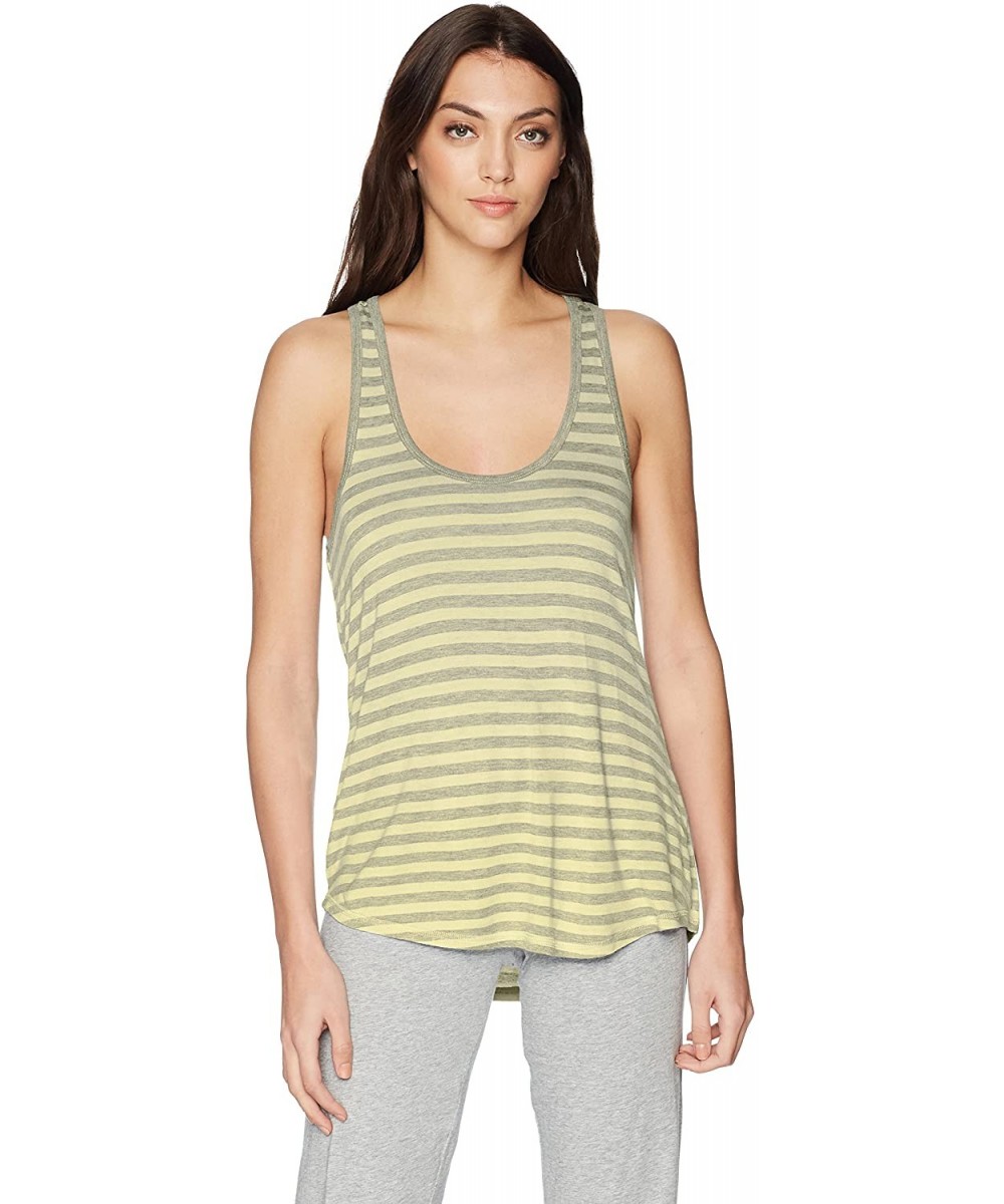 Tops Women's Lounge Stripe Tank Top - Yellow - CN1867KZR7W