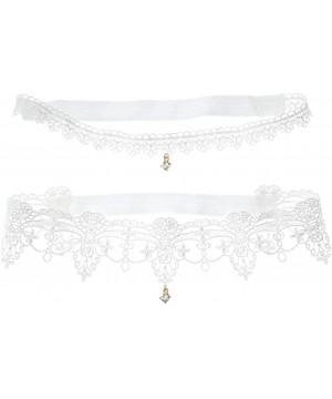 Garters & Garter Belts Wedding Garter Bridal Lace Garter with Rhinestone Floral Lace Garter for Bride - White - C319DWIXY75