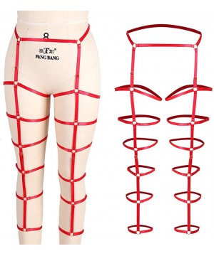 Garters & Garter Belts Women's Punk Garter Belt Belt Leg Ring Harness Body Cage Waist Gothic Stockings Adjusting Strap Carniv...