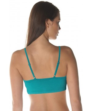 Bras Women's Organic Cotton Wireless Super Soft Stretch Eco Bra Bralette - Made in The USA - Q30 Blue Agave - CP18QXOIIU7