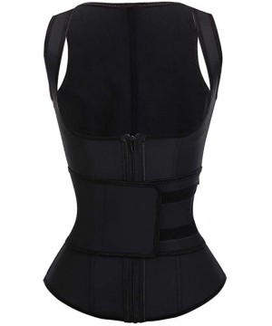 Shapewear Women's Underbust Corset Waist Trainer Cincher Steel Boned Zipper Body Shaper Vest with Adjustable Straps - Black -...