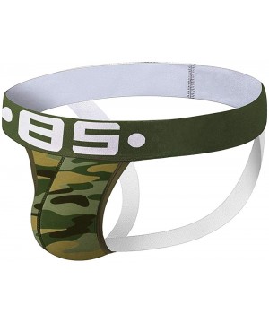 G-Strings & Thongs Men's Cotton Jockstrap Elastic Athletic Supporter Camo Jock Straps Underwear - Green - CN19DDALMLZ