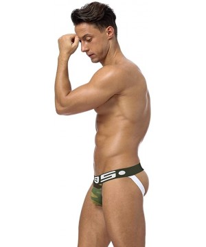 G-Strings & Thongs Men's Cotton Jockstrap Elastic Athletic Supporter Camo Jock Straps Underwear - Green - CN19DDALMLZ