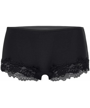 Panties women Lace Flower Edge panties High Waist shaping Sexy lace Seamless lingerie silky shorts - Black - CX18NWL6UCE