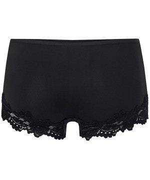 Panties women Lace Flower Edge panties High Waist shaping Sexy lace Seamless lingerie silky shorts - Black - CX18NWL6UCE