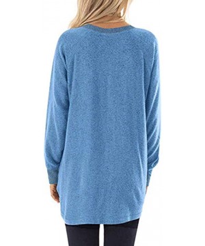 Slips Womens Tops Casual Color Block Long Sleeve O-Neck Pockets T-Shirts Loose Patchwork Blouse Tunic Tops for Women Girls - ...